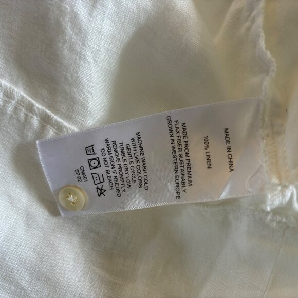 Quince European Linen Pintuck Quiet Luxury Sheath Dress Mother Of Pearl Buttons - Picture 4 of 6